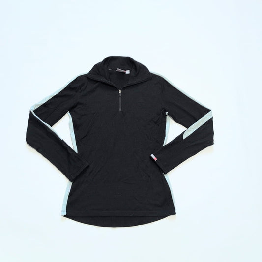 Merino Zip Longsleeve von Icebreaker 260 (M Damen) schwarz