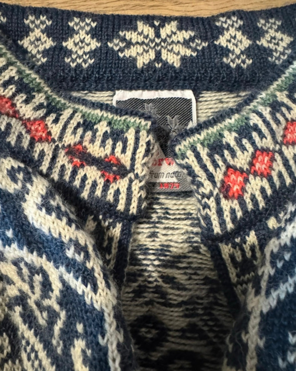 Strick Jacke von Dale of Norway (L Damen) Blaser weiß blau