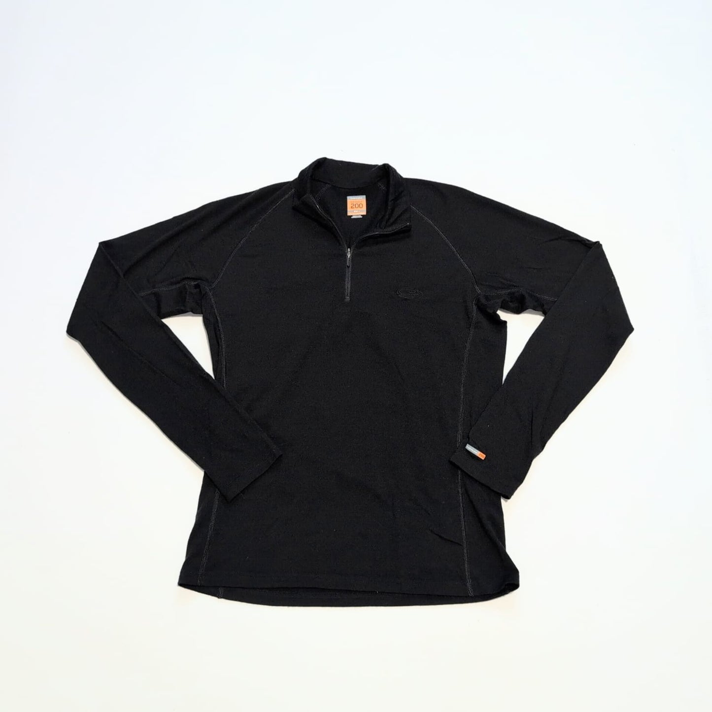 Merino Longsleeve von Icebreaker (L Herren) Langarm Zip Shirt schwarz