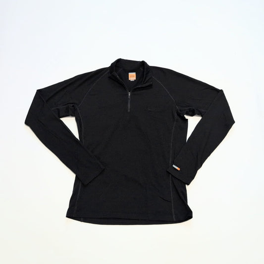 Merino Longsleeve von Icebreaker (L Herren) Langarm Zip Shirt schwarz