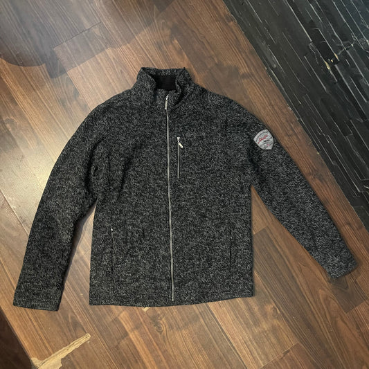 2-lagige Strick Jacke von Schöffel (L ) Windstopper Membrane Wolle grau
