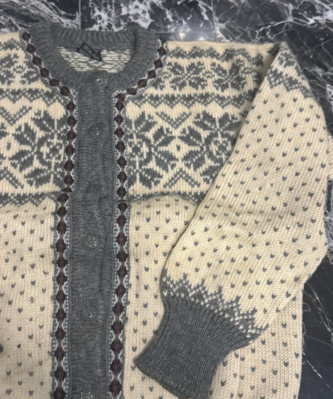 Strick Jacke Dale of Norway (M Herren /L Damen) weiß grau