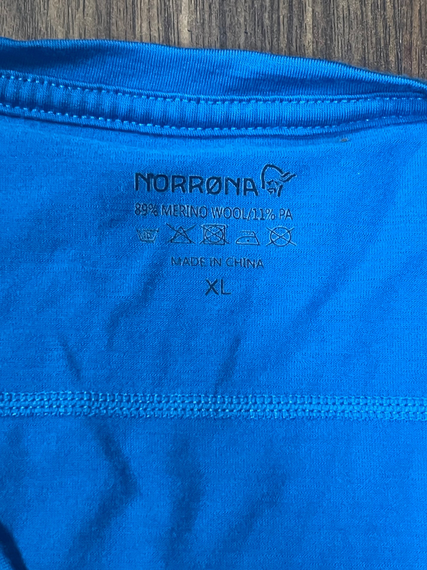 Wolle T-Shirt von Norrona (Herren XL) blau