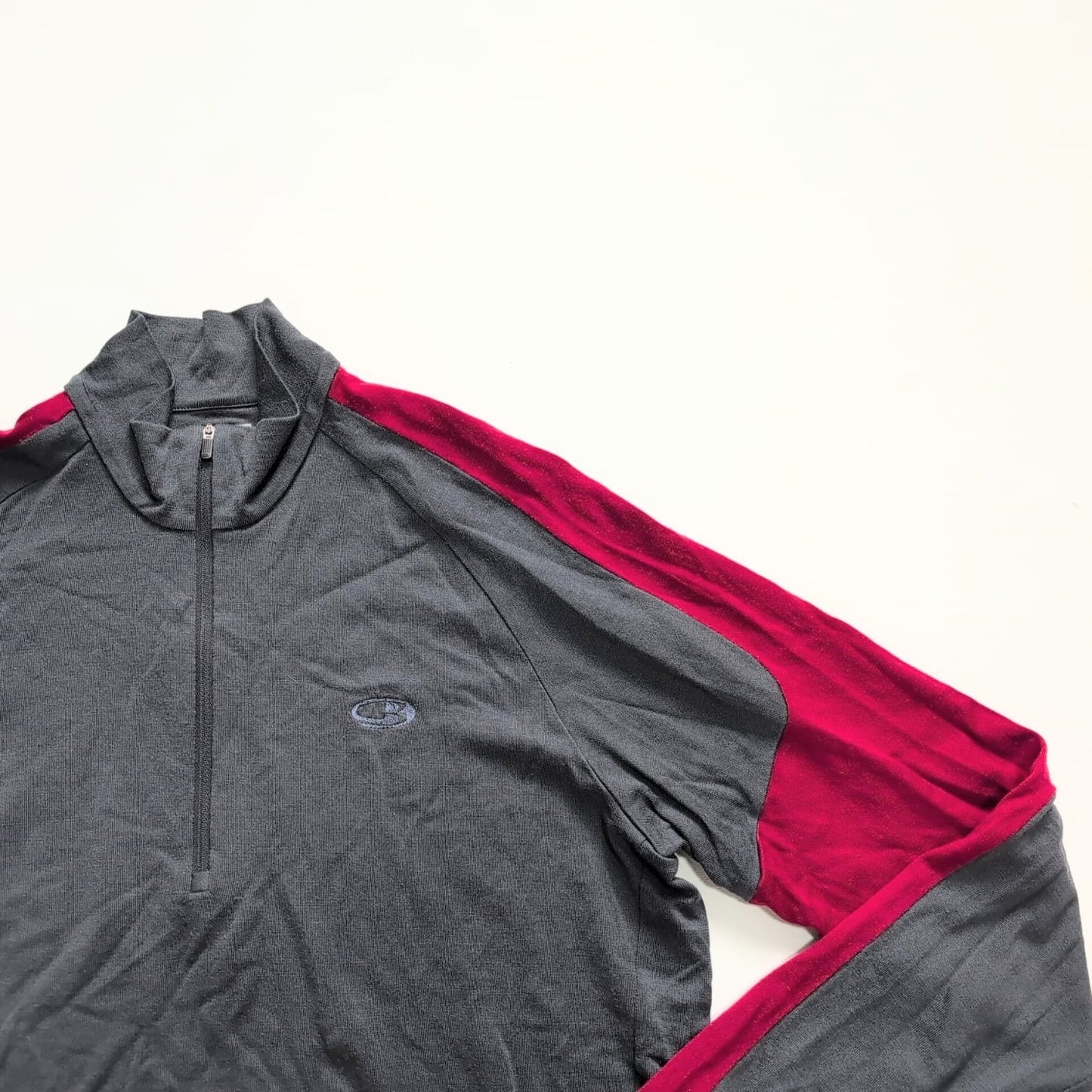 Merino 200 Longsleeve Icebreaker (Herren XL) Neck Zip grau rot