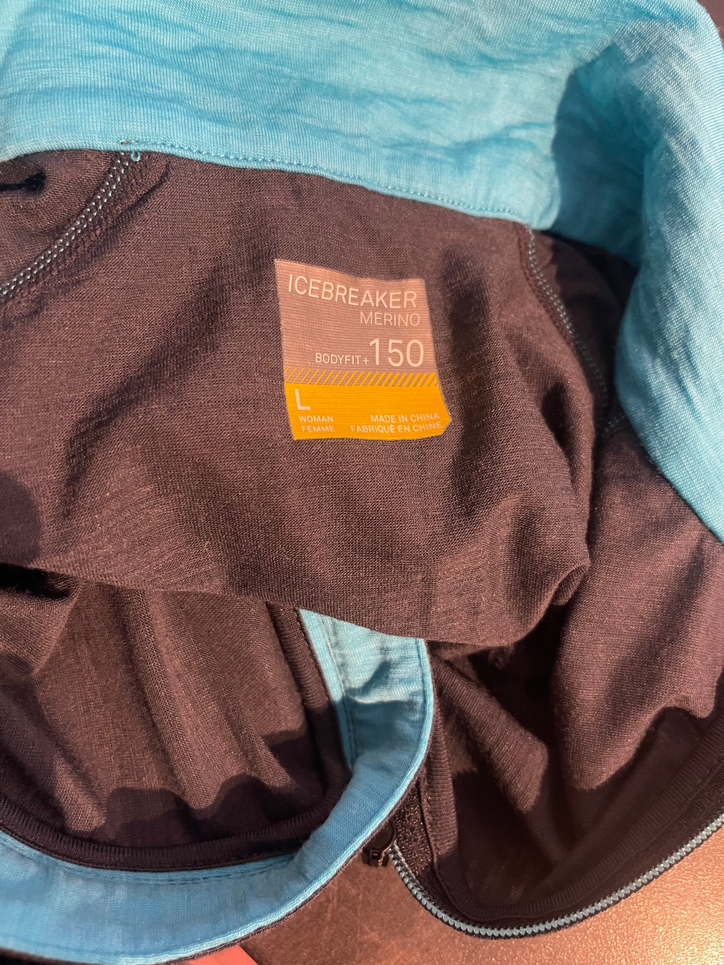 Merino Longsleeve von Icebreaker 150 (L Damen) Zip Shirt grau