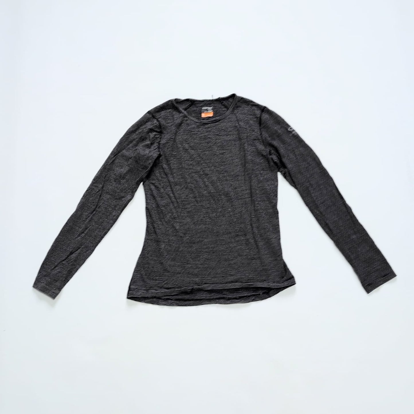 Merino 200 Longsleeve von Icebreaker (M Damen) Langarmshirt schwarz gestreift