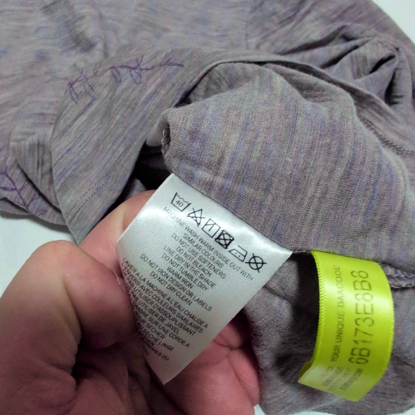 Merino 200 Longsleeve Icebreaker (S Damen ) grau lila Blume