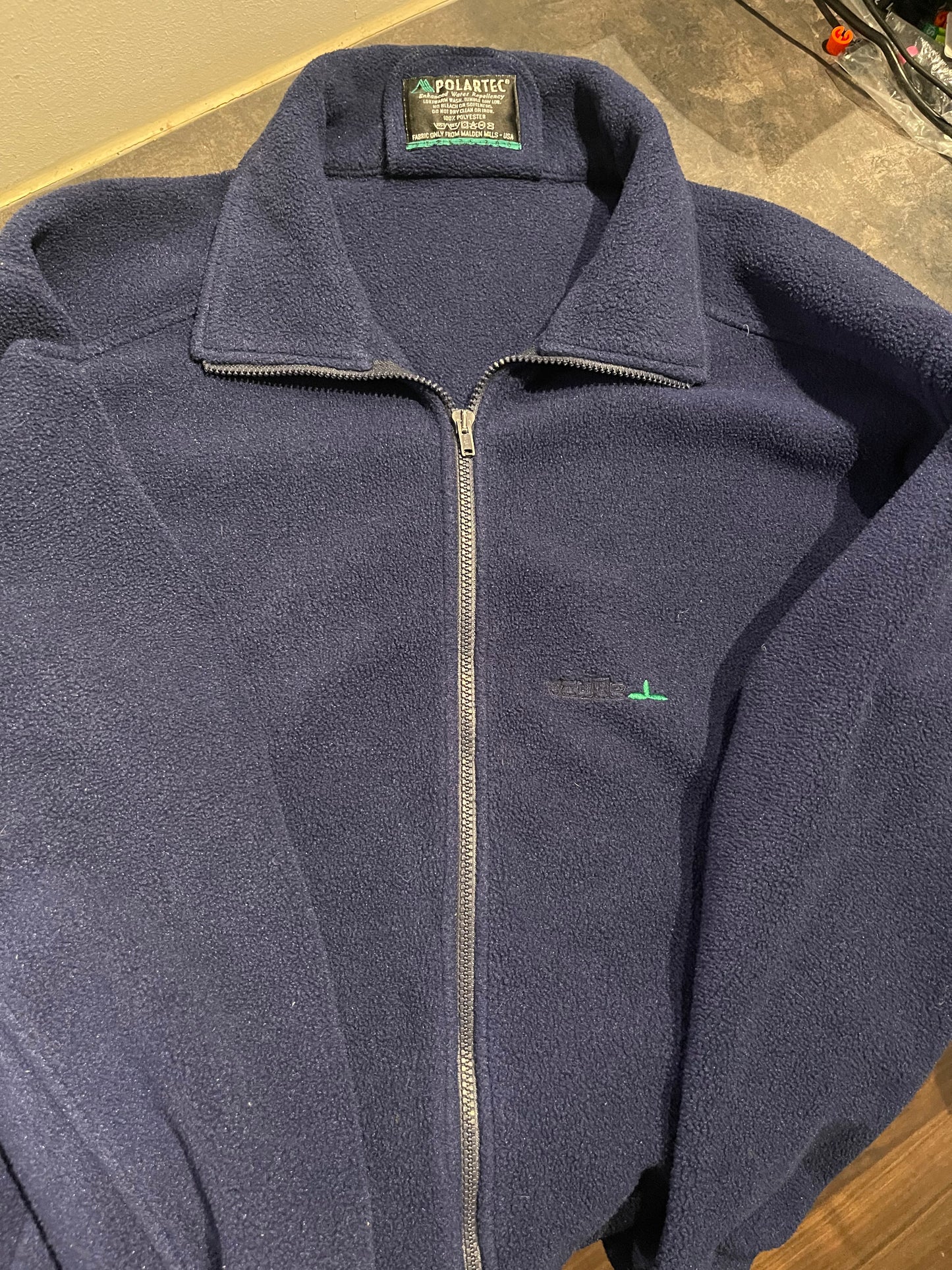 Vintage Fleece Jacke Vaude L/XL (Unisex) Polartec Pile marineblau
