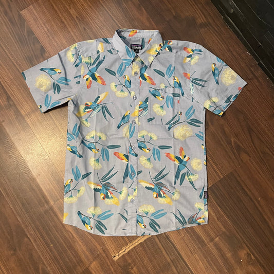 Patagonia Kurzarm Hemd (S Herren) organic cotton Print Vögel