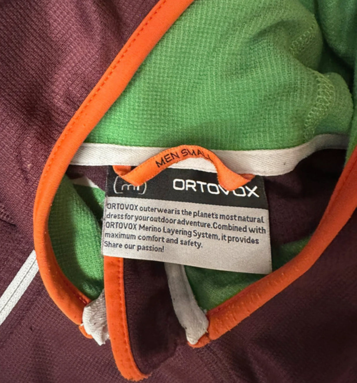 Merino inside Jacke von Ortovox (S Herren) Hoodie bordeaux