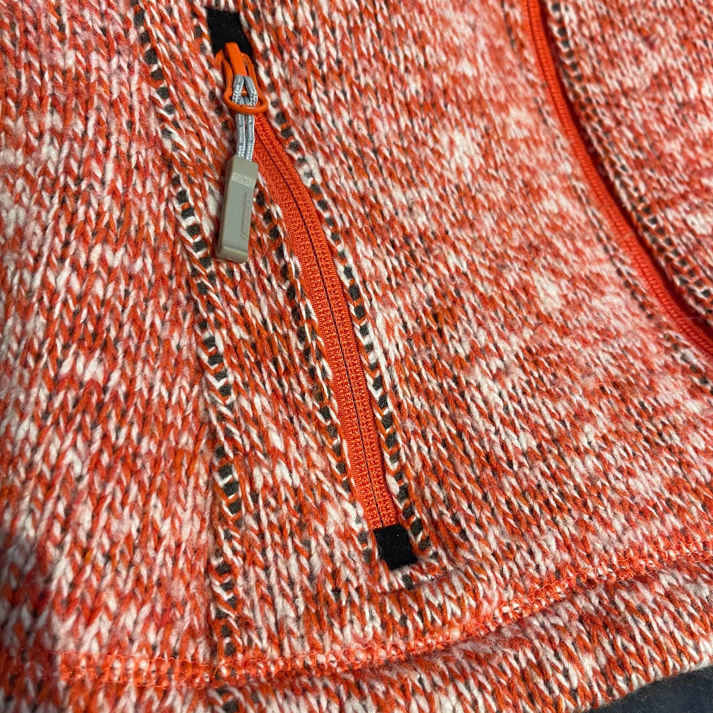 Strick Jacke von Mammut (S/ M Damen) Zipper Fleece mit Wolle orange