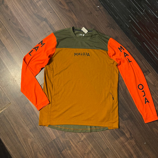 Longsleeve von Maloja (L / XL Herren) orange ocker grün