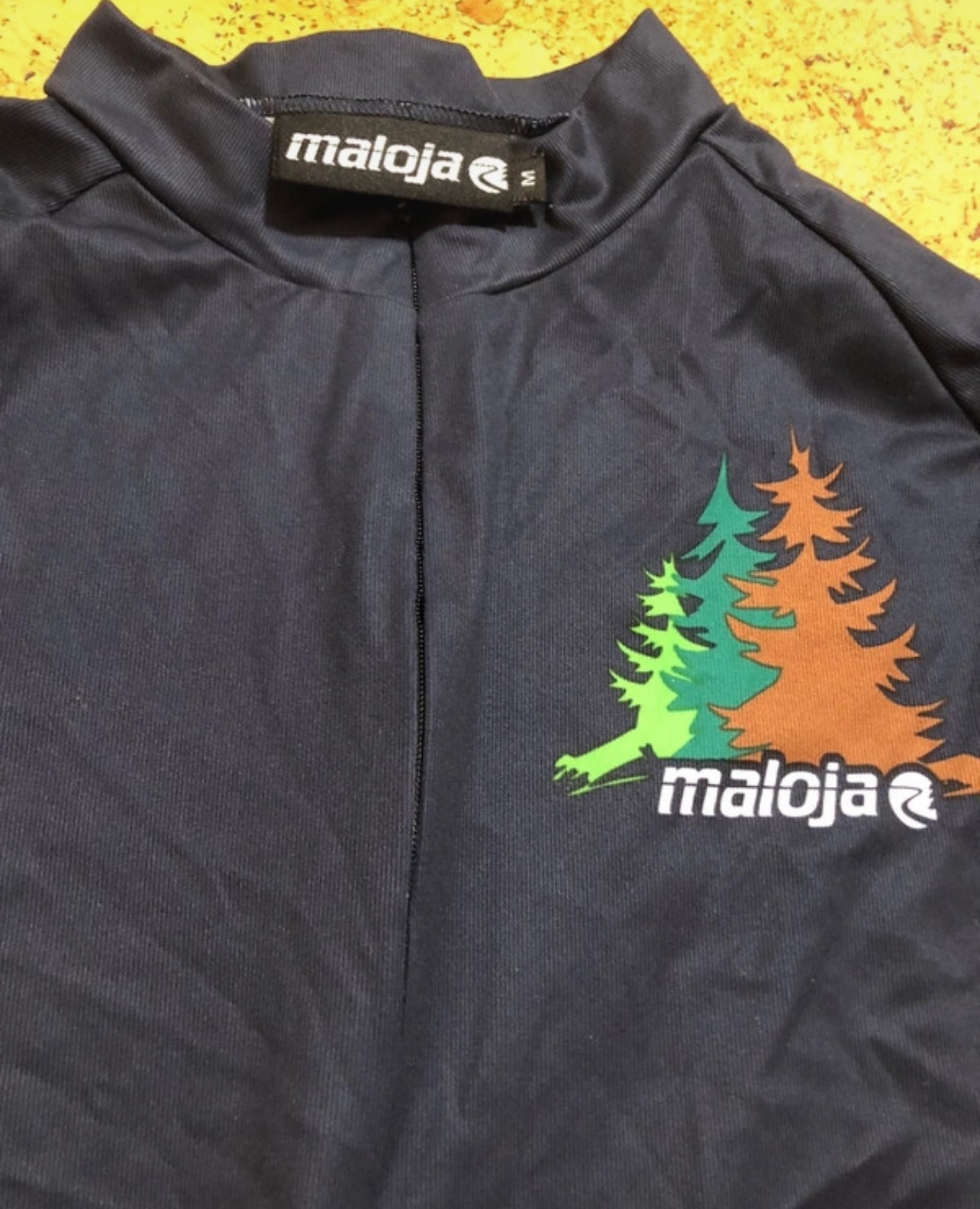 Zipper Radtrikot von Maloja (M Herren) dunkelblau mit Print