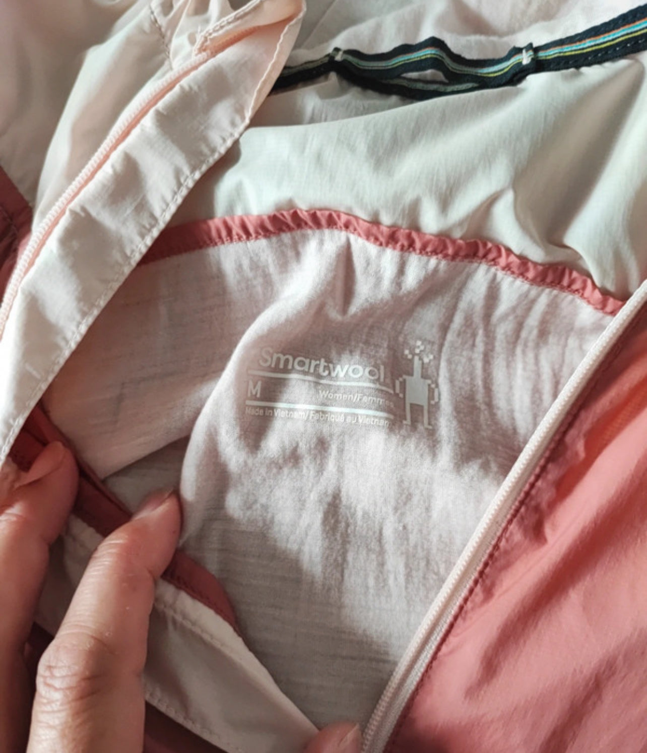 Ultraleichte Regen Jacke mit Merino (M / L Damen) Schlupfjacke rosa