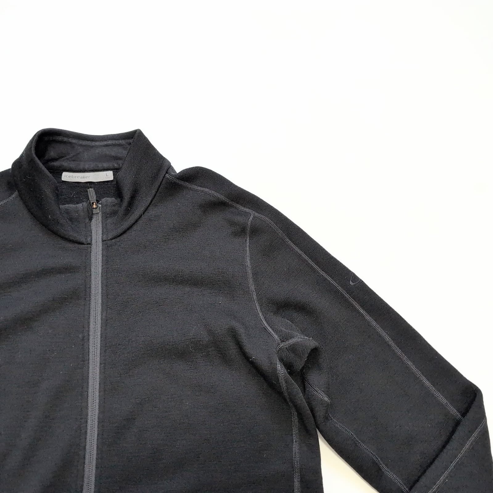 Zipper Merino Jacke von Icebreaker (L Herren) schwarz - wanderlich.com