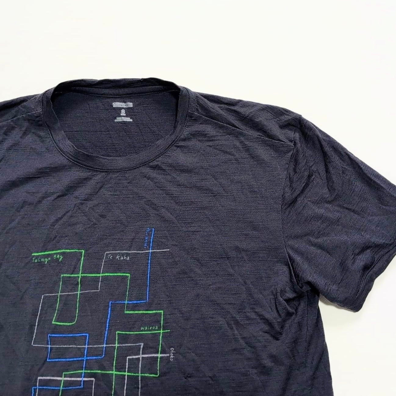 Merino T-Shirt von Icebreaker (S Herren) dunkelblau Print