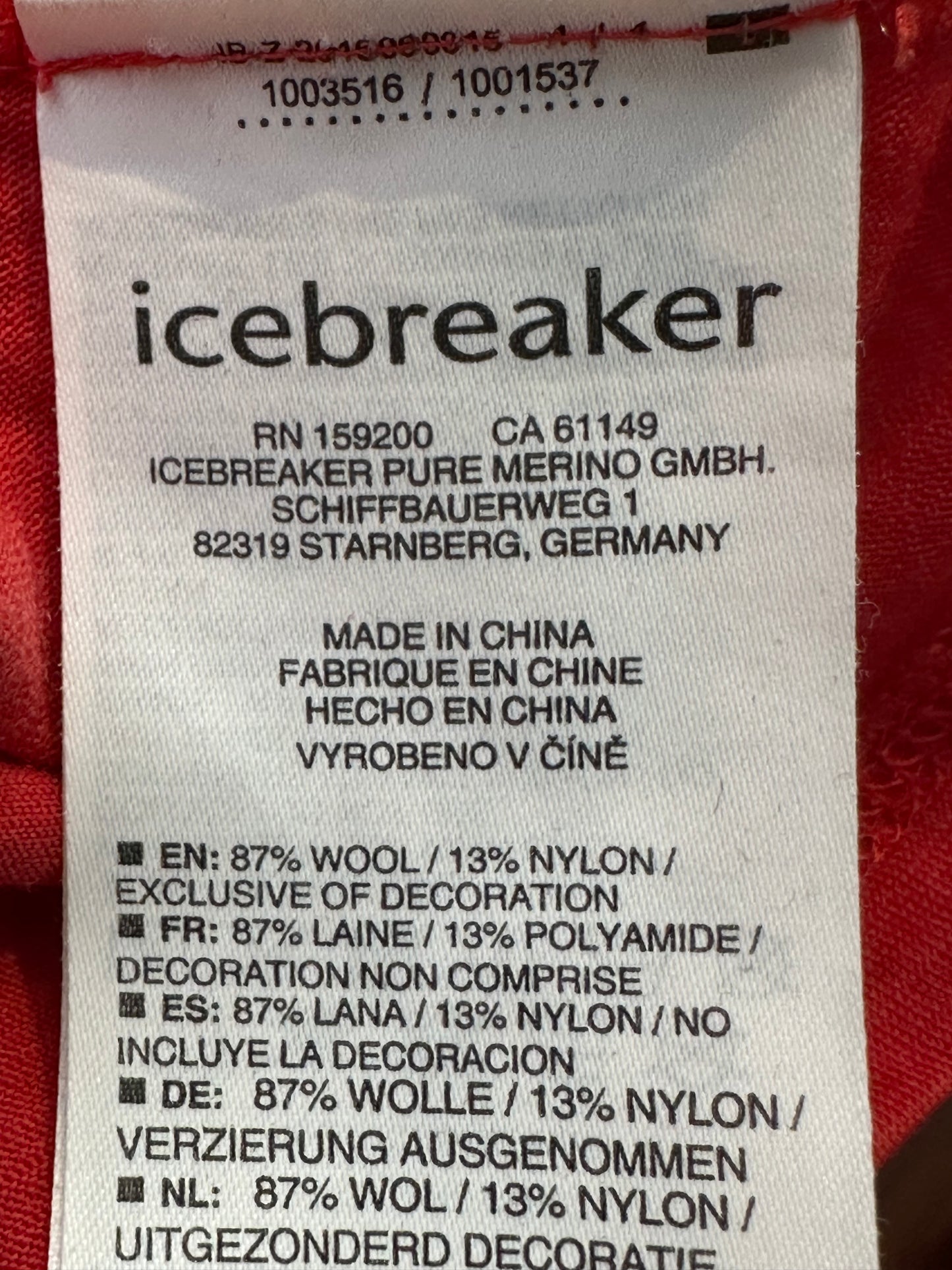 T-Shirt von Icebreaker Merino (S /M Damen) korallenrot mit Print