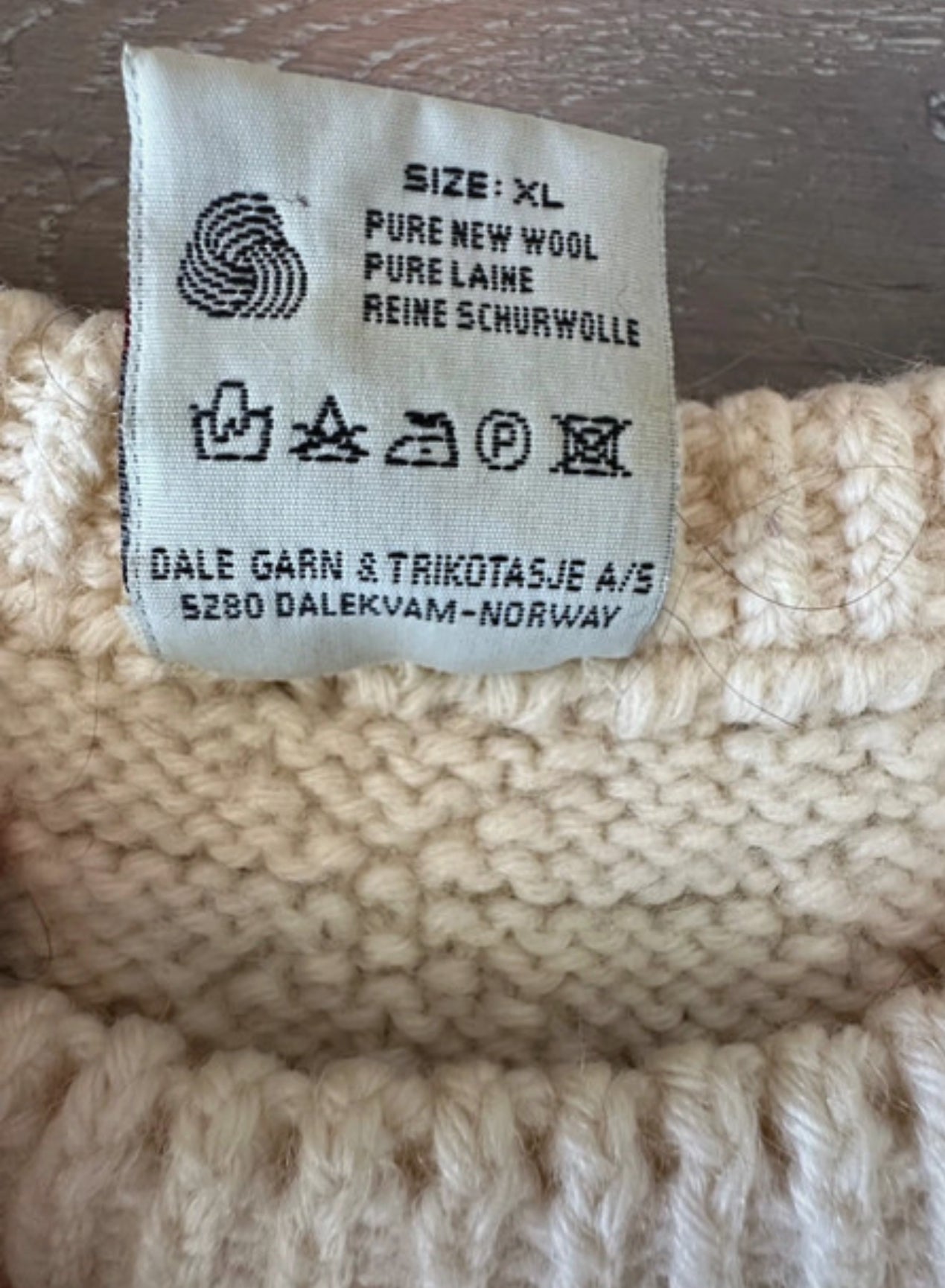 Strick Pullover von Dale of Norway XL weiß 100% Schurwolle