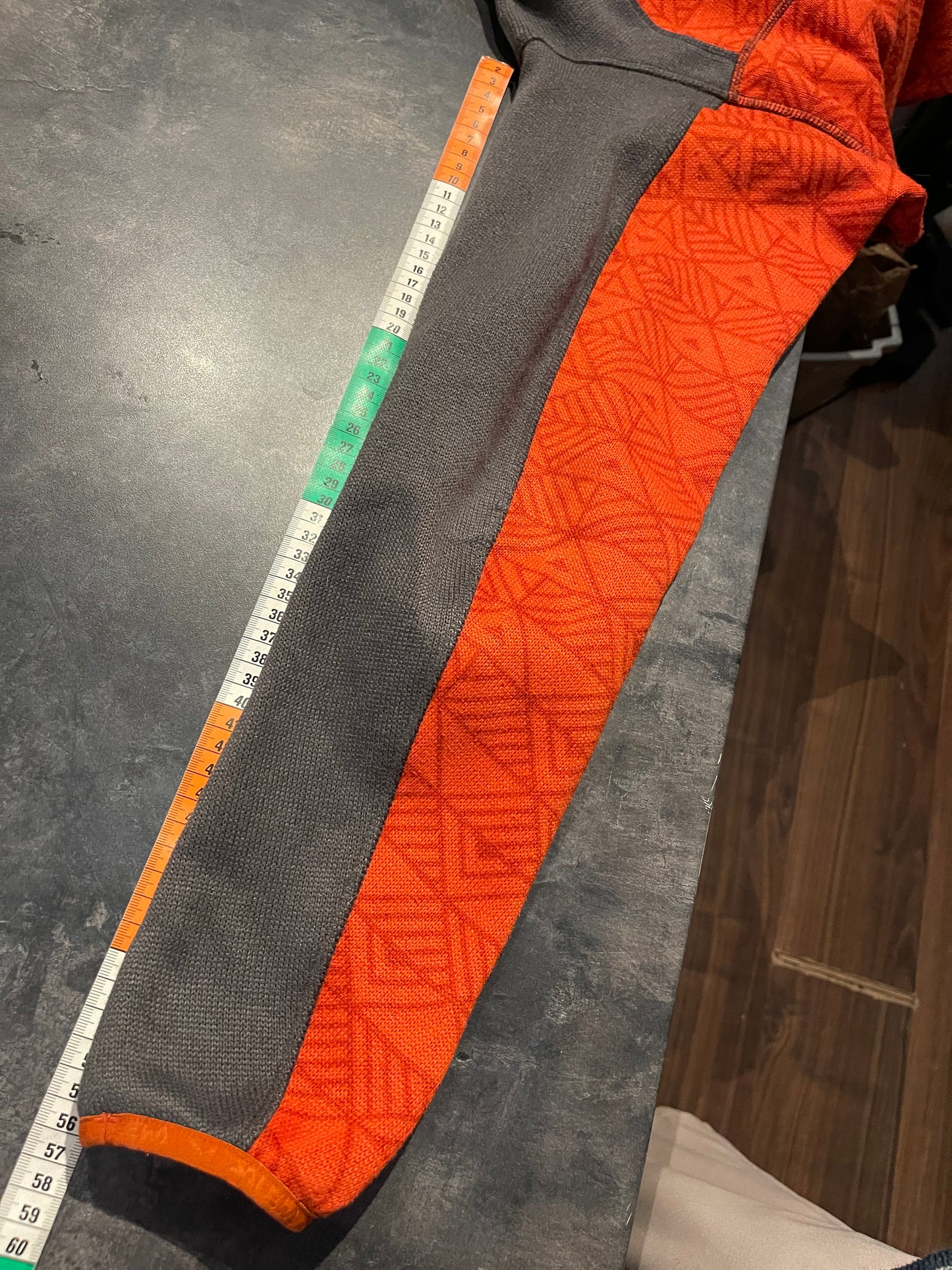 Fleece Jacke von Salewa (L Herren) Zipper Hoodie Muster orange