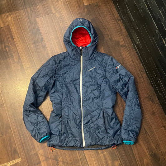 Warme Kapuzen Jacke von Ortovox (M Damen) Swisswool blau