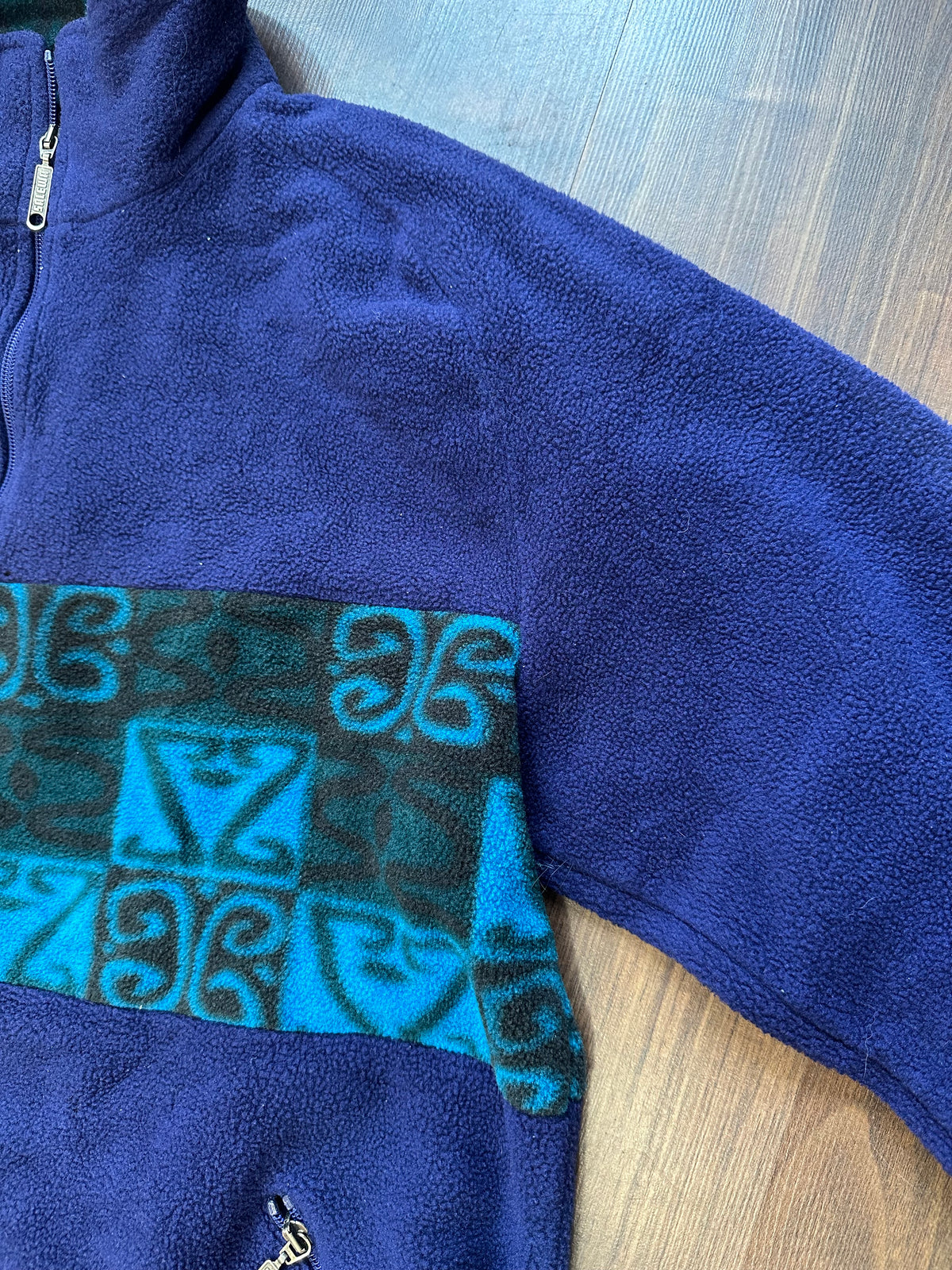 Vintage Fleece Pullover von Salewa (XL Unisex) blau bunt - wanderlich.com