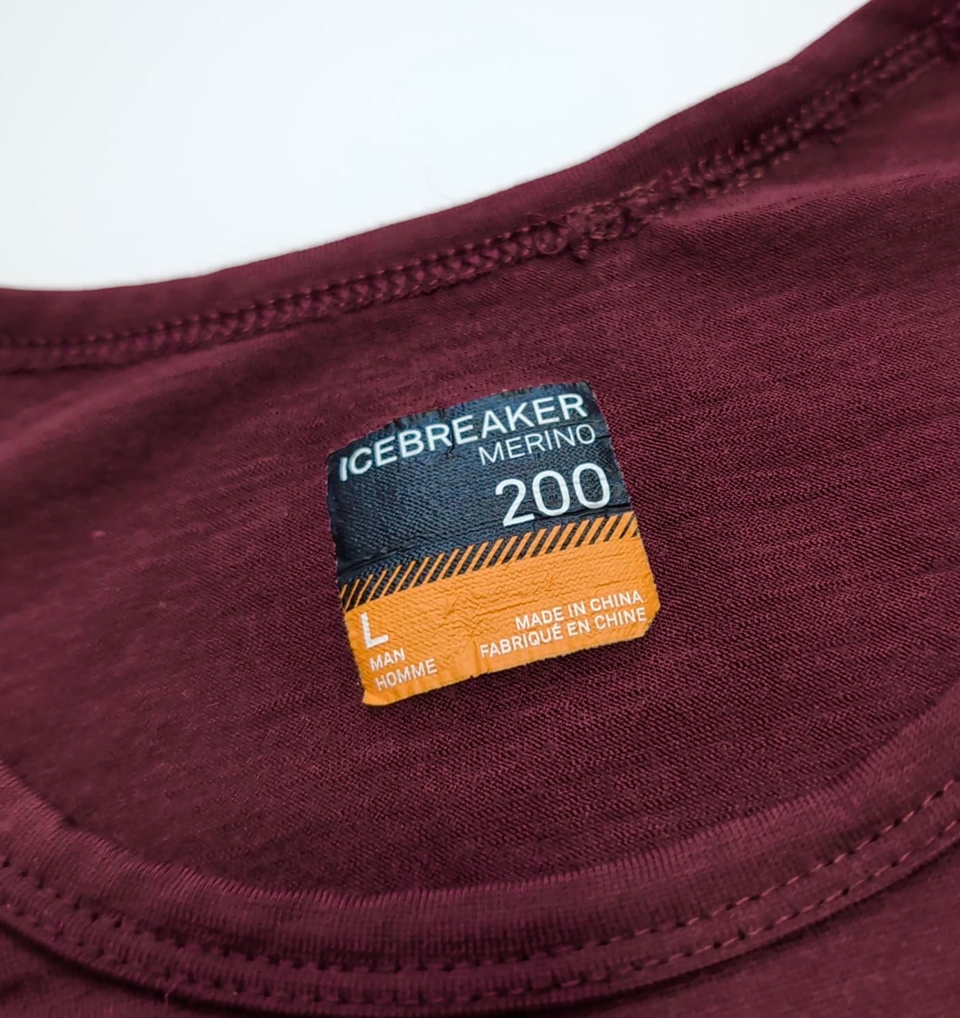 100% Merino Longsleeve Icebreaker 200 (L Herren) Burgunder rot - wanderlich.com
