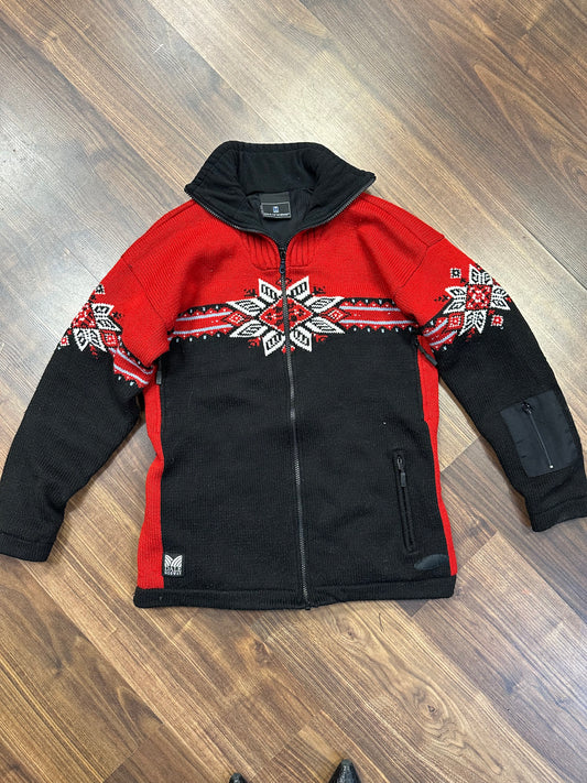2 Lagen Jacke Dale of Norway (M Herren) rot schwarz Wolle Windstopper