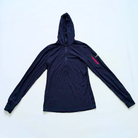 Merino Longsleeve von Icebreaker (XL Damen) 1/3 Zip Hoodie dunkelblau