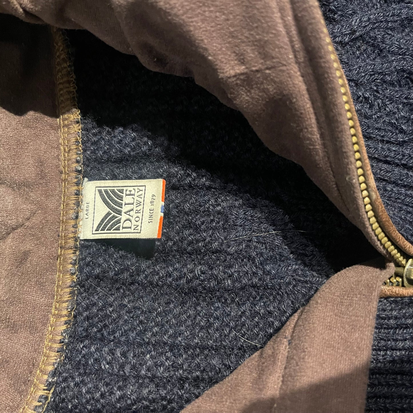 Strick Pullover Dale of Norway (L Herren) Zipper dunkelblau