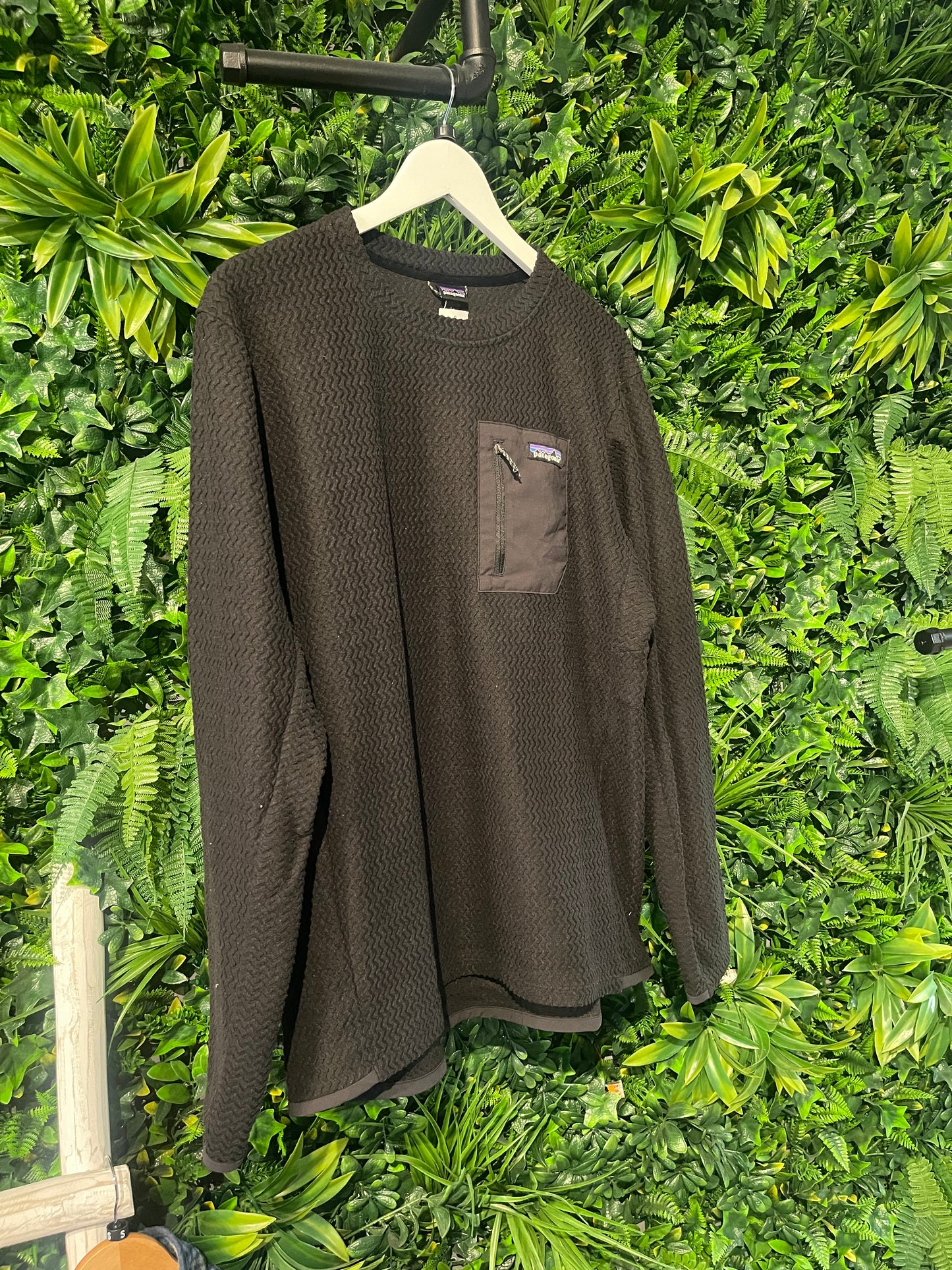 Pullover Patagonia R1 Air (L Herren) Langarm Sweater schwarz