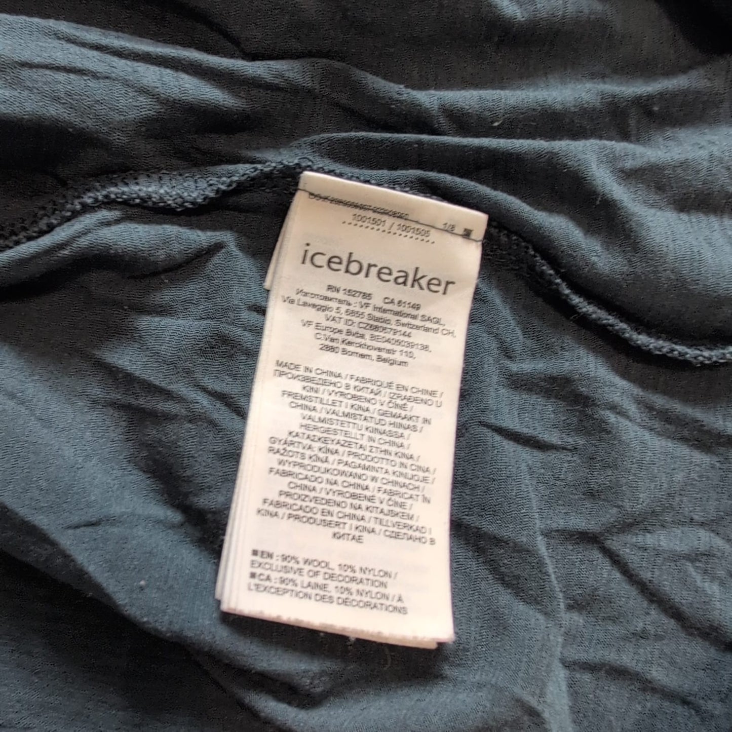 Merino T-Shirt Icebreaker (XL Herren) blau Brustprint