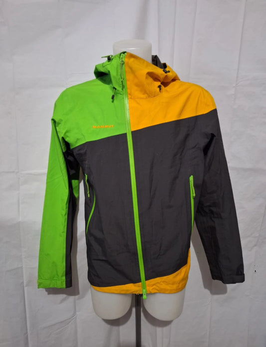 Leichte Hardshell Jacke von Mammut Goretex (L Herren) grün gelb schwarz