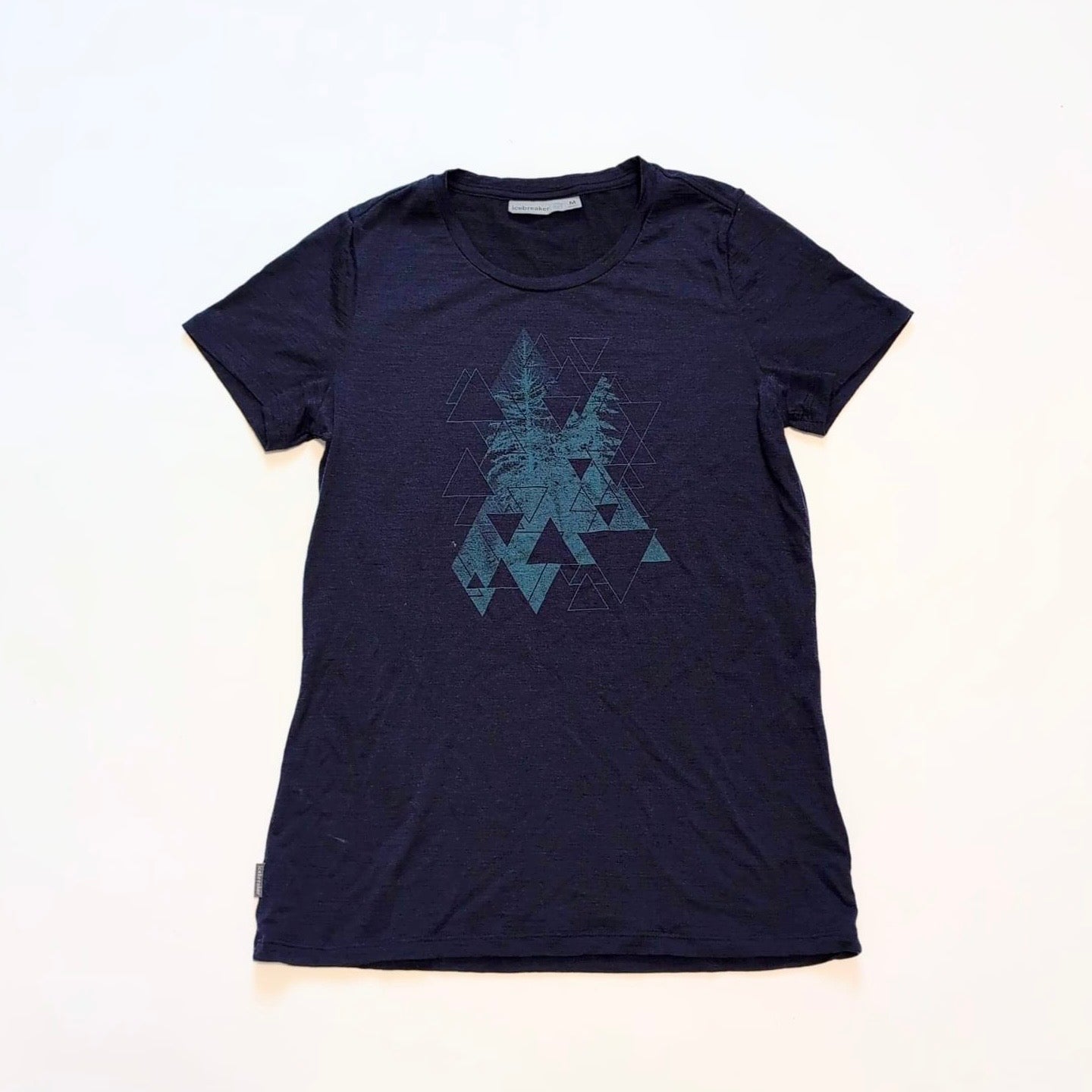 Merino T-Shirt von Icebreaker (M Damen) dunkelblau Print