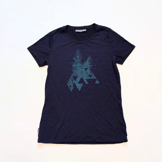 Merino T-Shirt von Icebreaker (M Damen) dunkelblau Print
