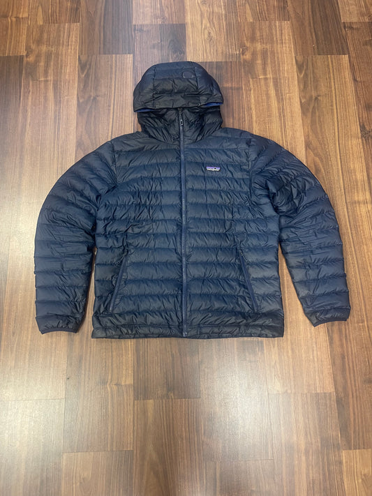 Patagonia Daunen Jacke (Herren L) marineblau mit Kapuze