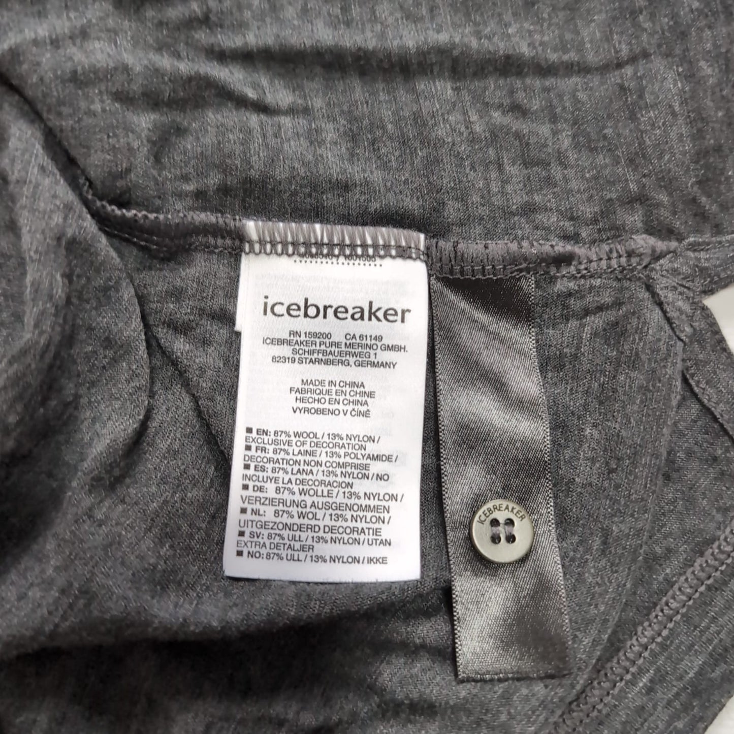 Polo Shirt von Icebreaker Merino (M Herren) T-Shirt grau NEU