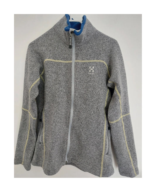 Fleece Jacke Haglöfs (Damen M) Strickoptik Sweatshirt grau