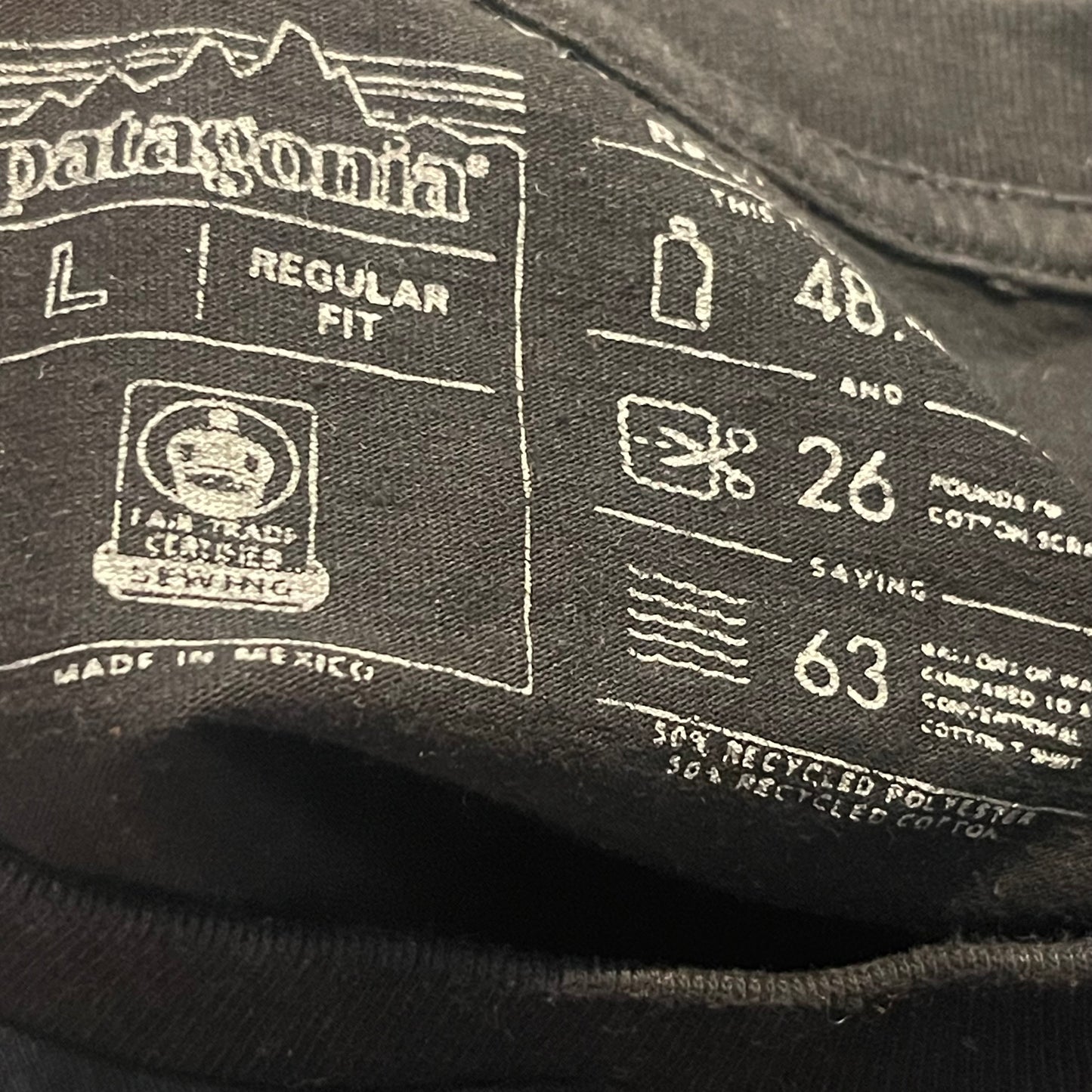 Patagonia T-Shirt (L Herren) Organic Cotton schwarz mit Backprint