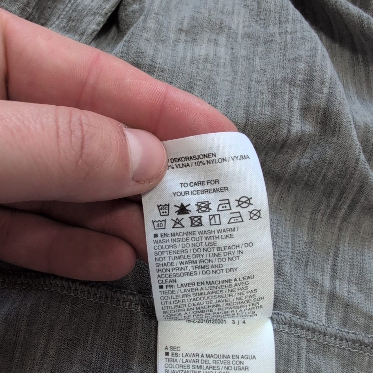 Merino T-Shirt von Icebreaker (L Herren) grau mit Print