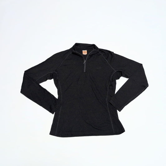Merino 200 Longsleeve von Icebreaker (L Damen) Zip Shirt schwarz