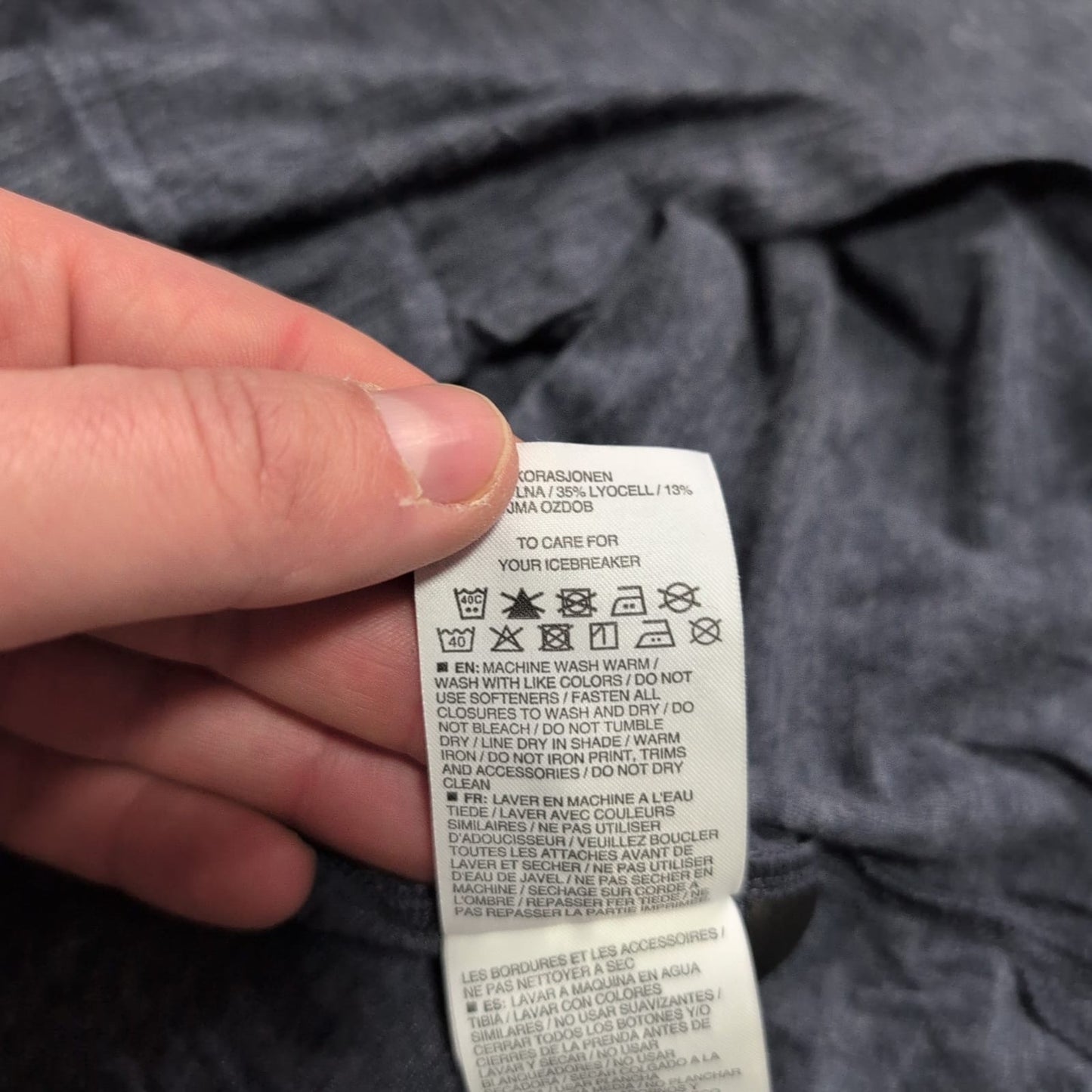 Polo Shirt von Icebreaker Merino (L Herren) T-Shirt grau