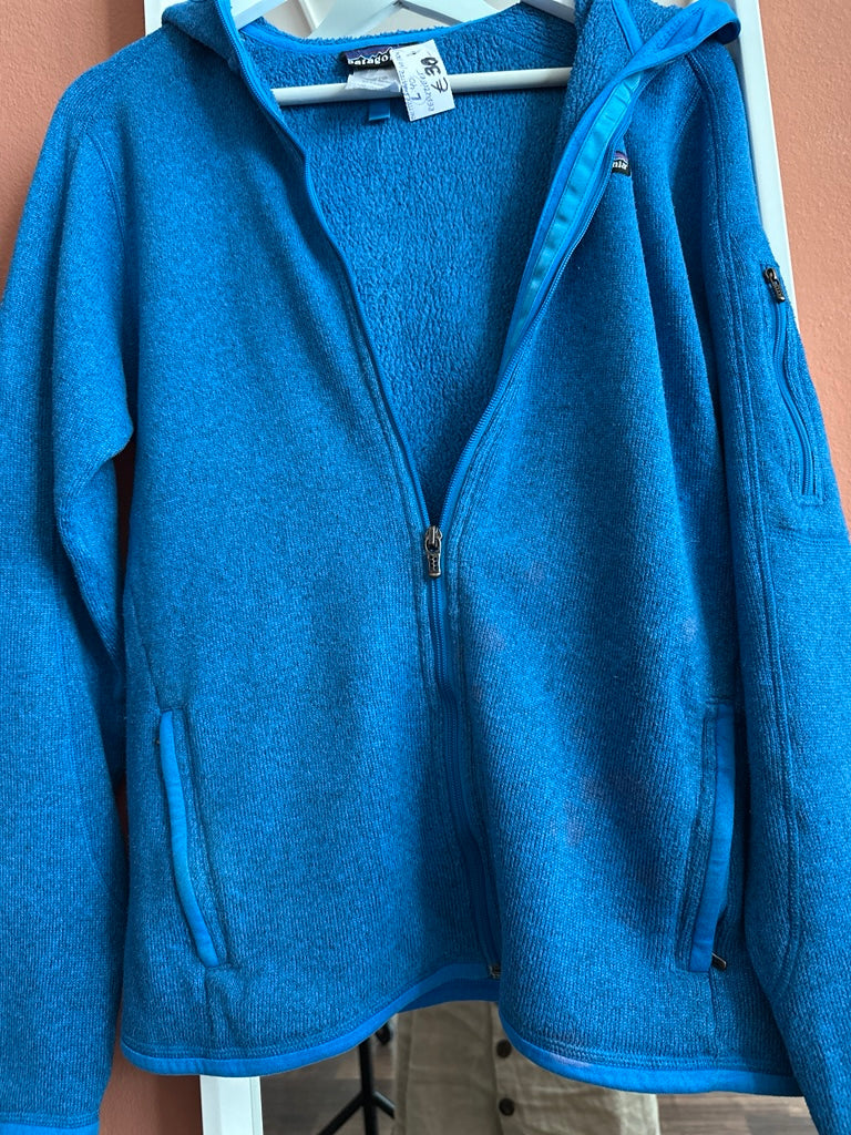 Patagonia Better Fleece Jacke (L Damen ) Strickoptik Hoodie blau - wanderlich.com