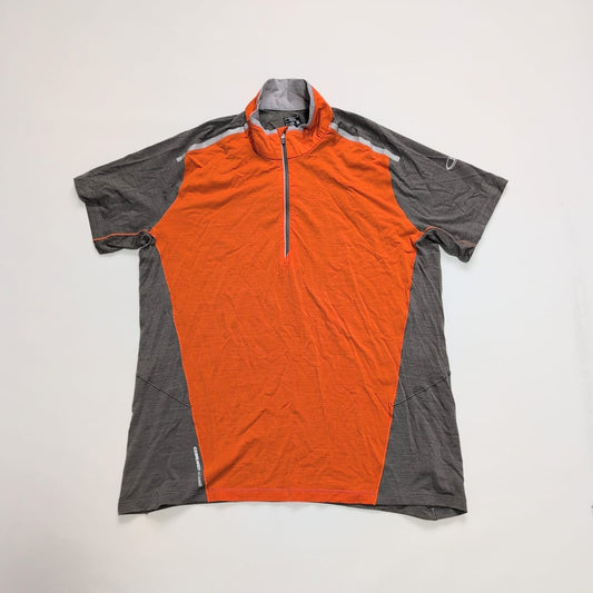 Sport T-Shirt von Icebreaker Merino GT (XL Herren) half zip orange grau