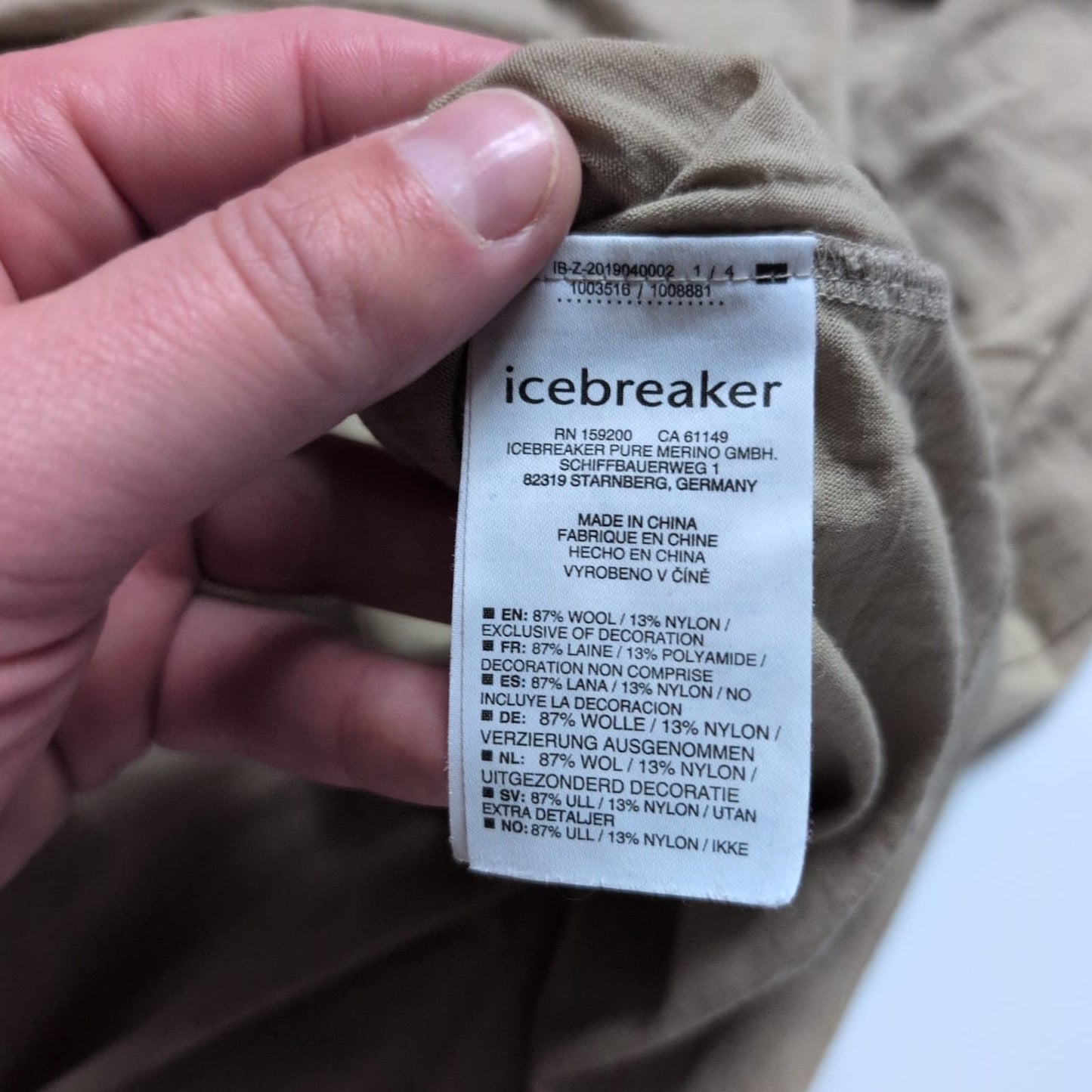 T-Shirt von Icebreaker Merino (L Herren) beige