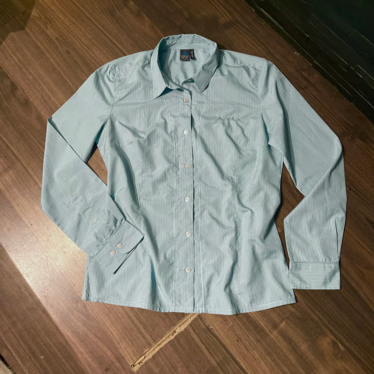 Langarm Hemd Odlo (M Damen) blau gestreift