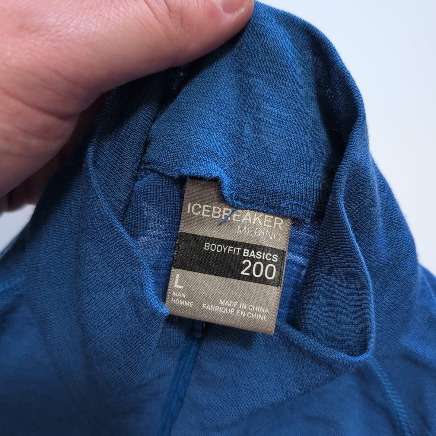 Merino 200 Zip Longsleeve Icebreaker (L Herren) blau