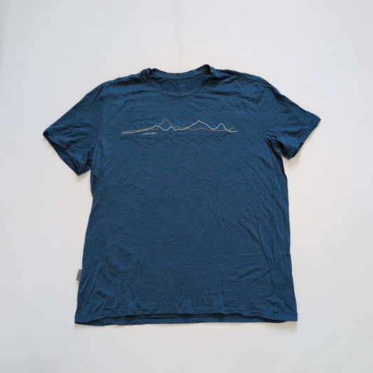 100% Merino T-Shirt von Icebreaker (XL Herren) blau Print