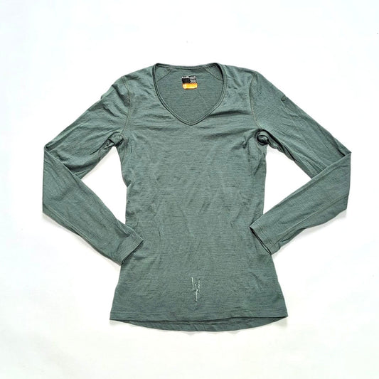Longsleeve Icebreaker (XS Damen ) Merino 200 Baselayer grün