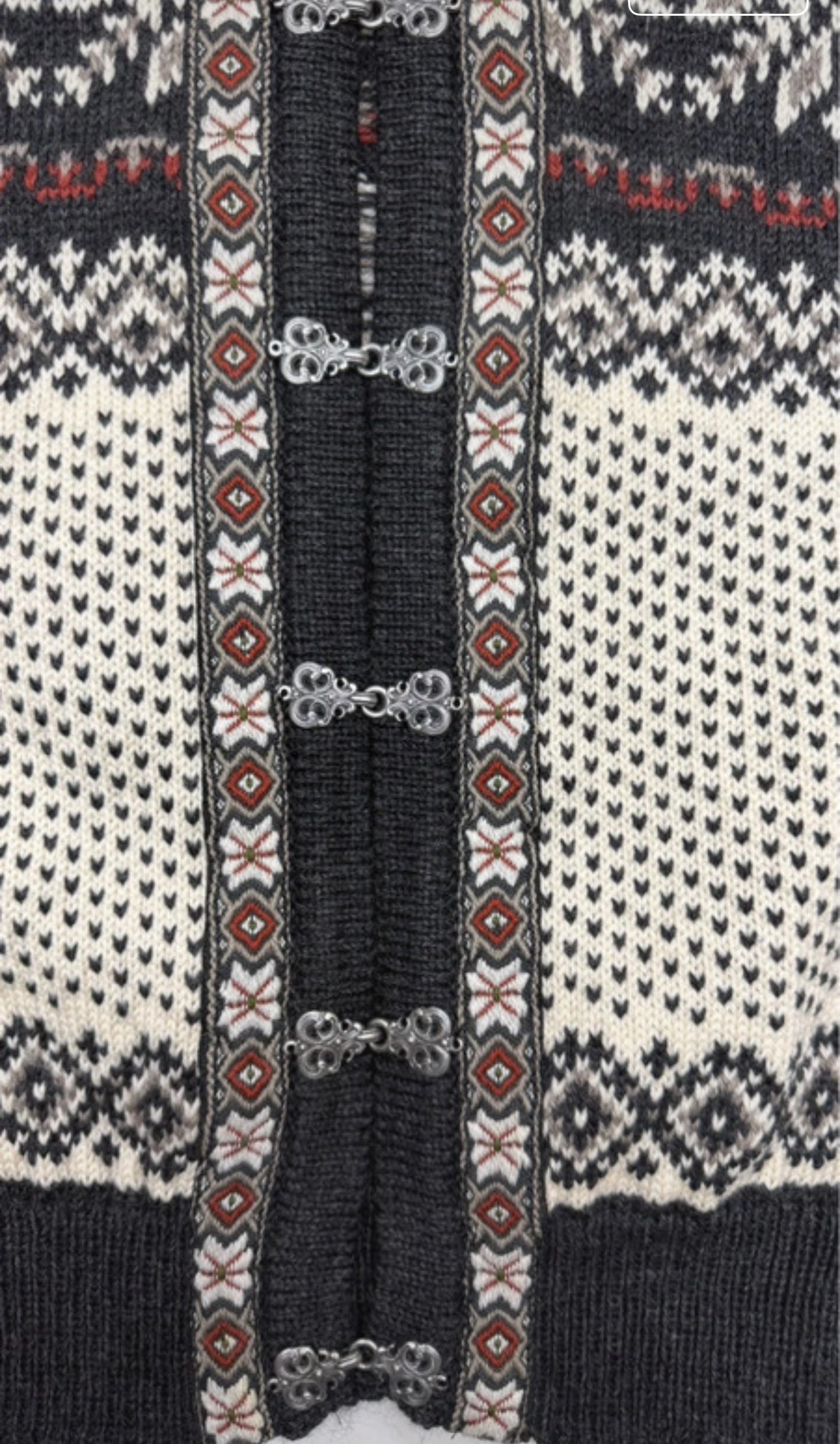 Strick Jacke Dale of Norway (M Herren /L Damen) weiß dunkelgrau