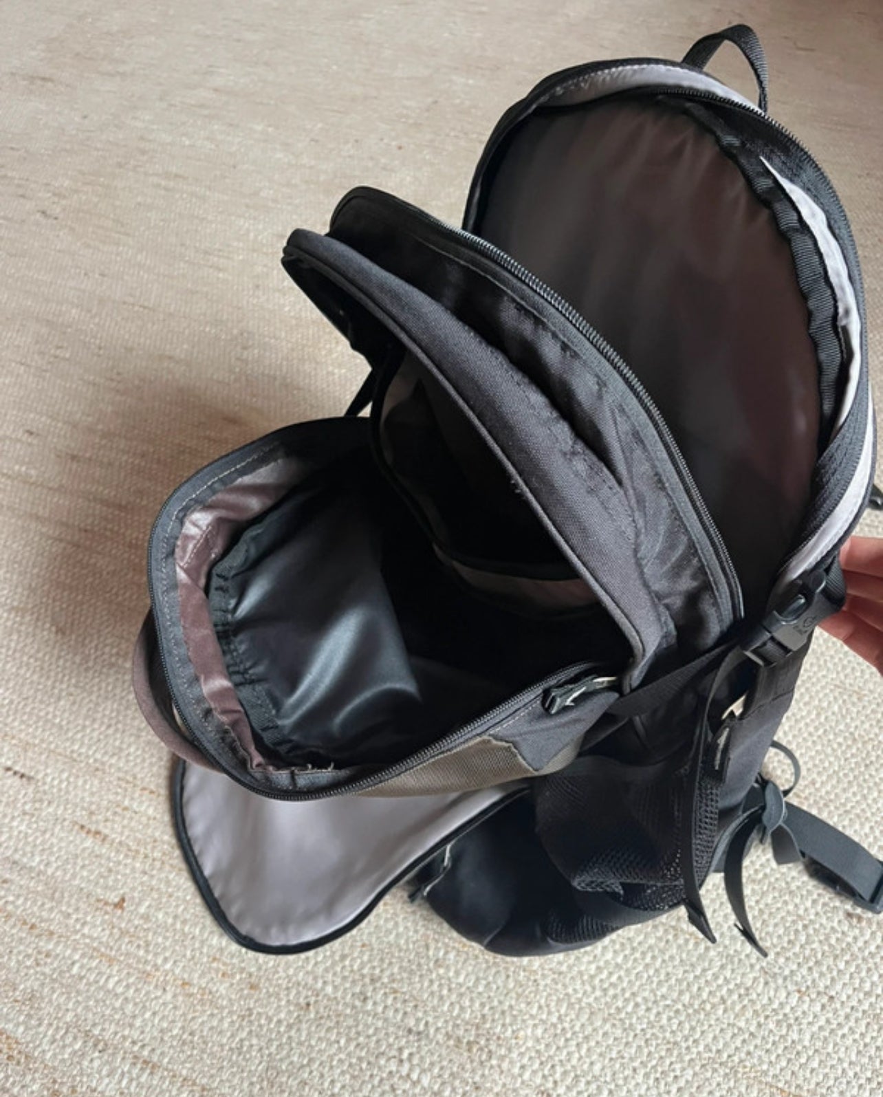 Rucksack von Deuter Gigant Airstripes schwarz braun